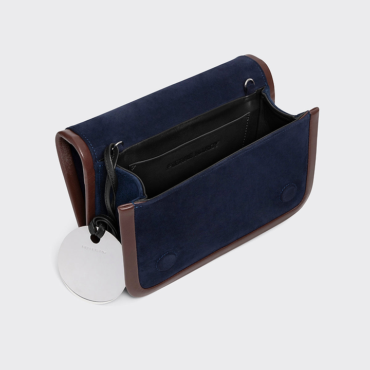 Pierre Hardy ALPHA MAXI HANDBAG, suede kidskin and navy and brown lambskin, vue 2