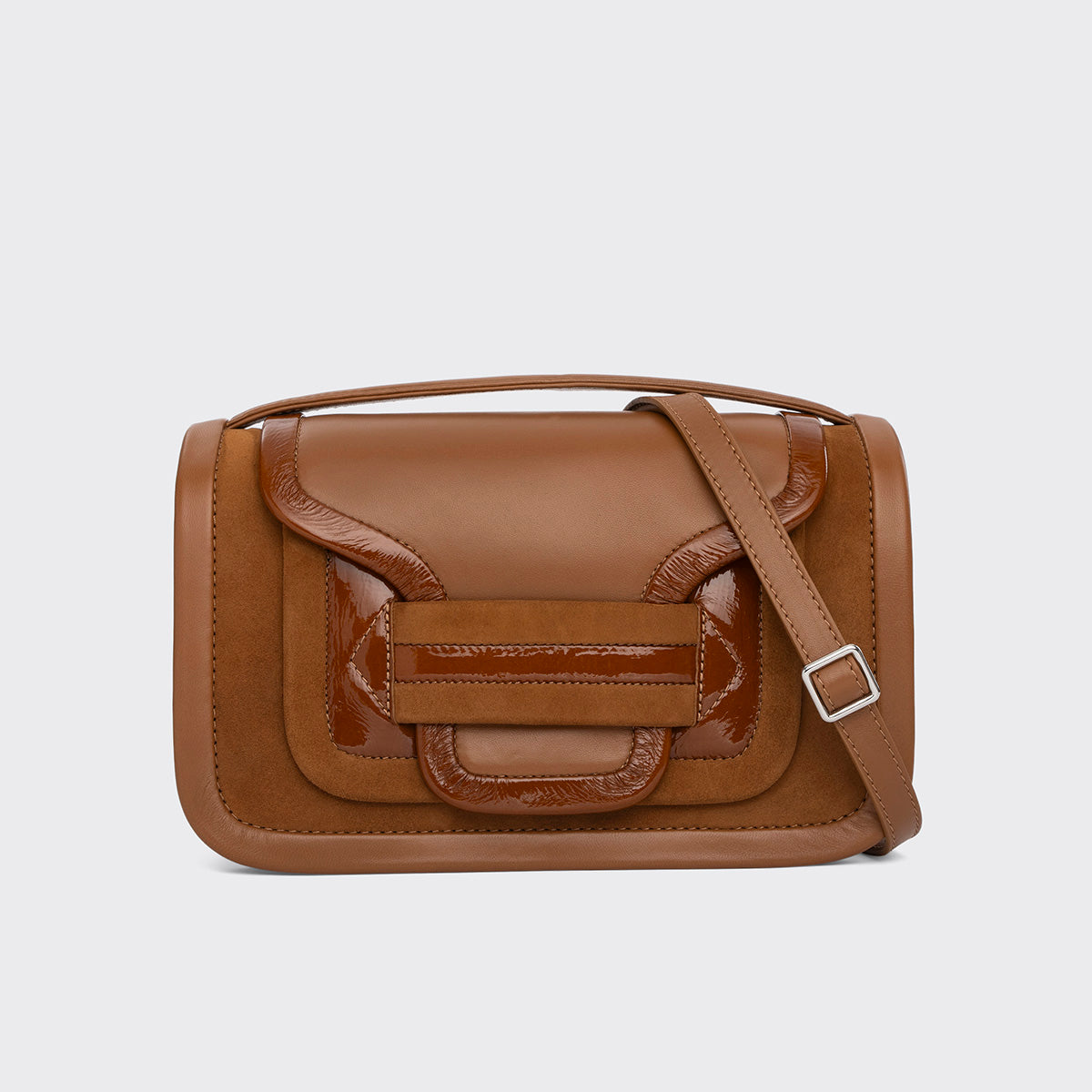 Pierre Hardy ALPHA MAXI HANDBAG, suede kidskin and havana lambskin