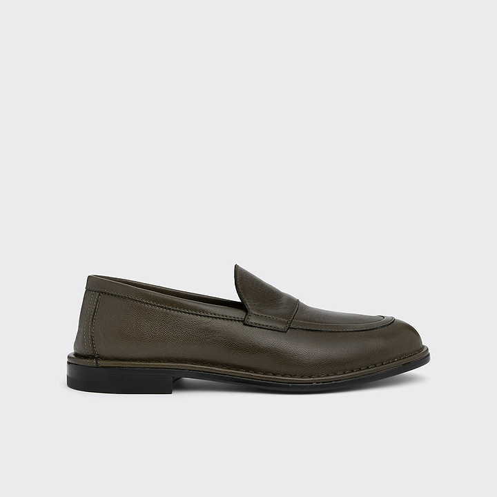 Pierre Hardy NOTO LOAFER, soft loafer lined in khaki kidskin