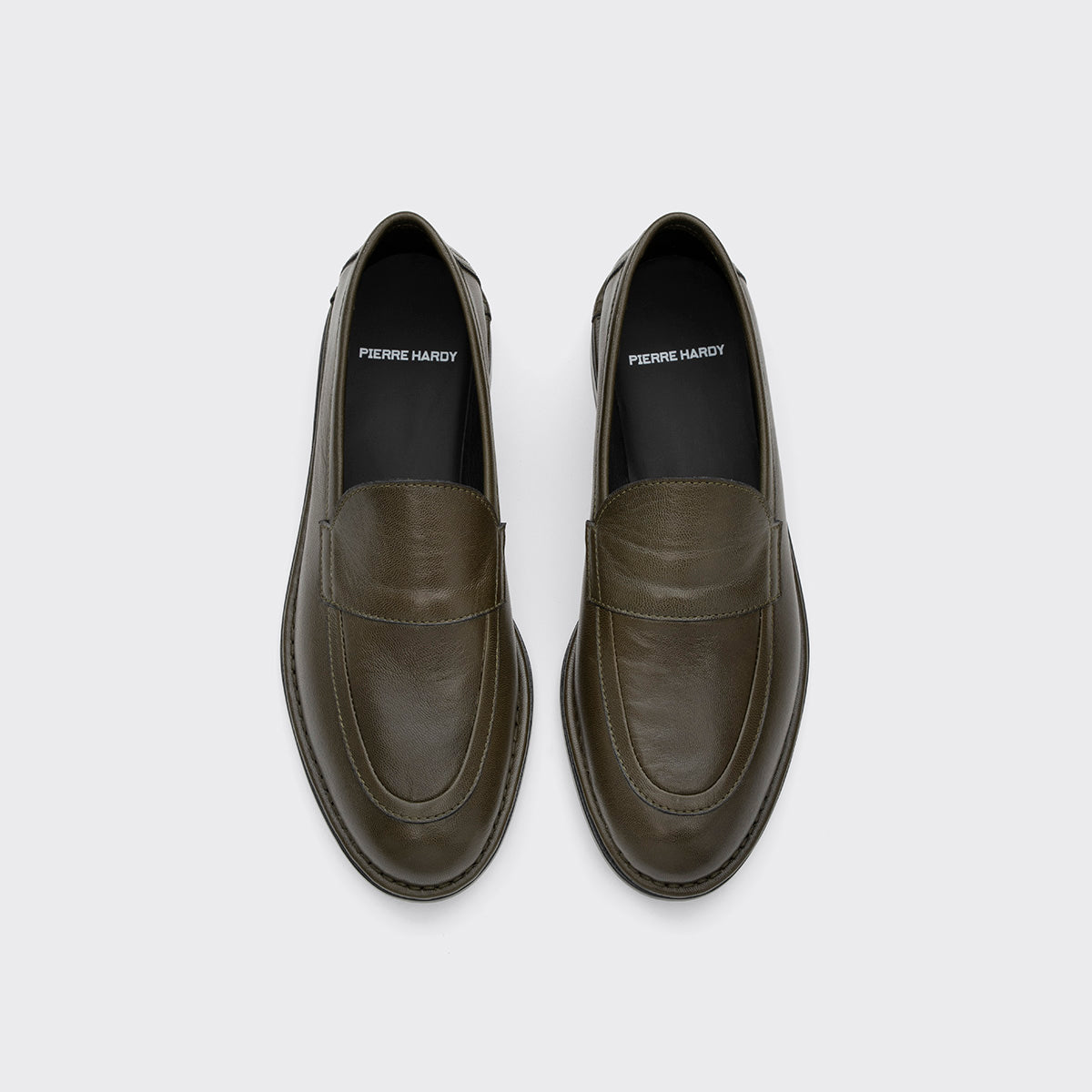 Pierre Hardy NOTO LOAFER, soft loafer lined in khaki kidskin, view 2