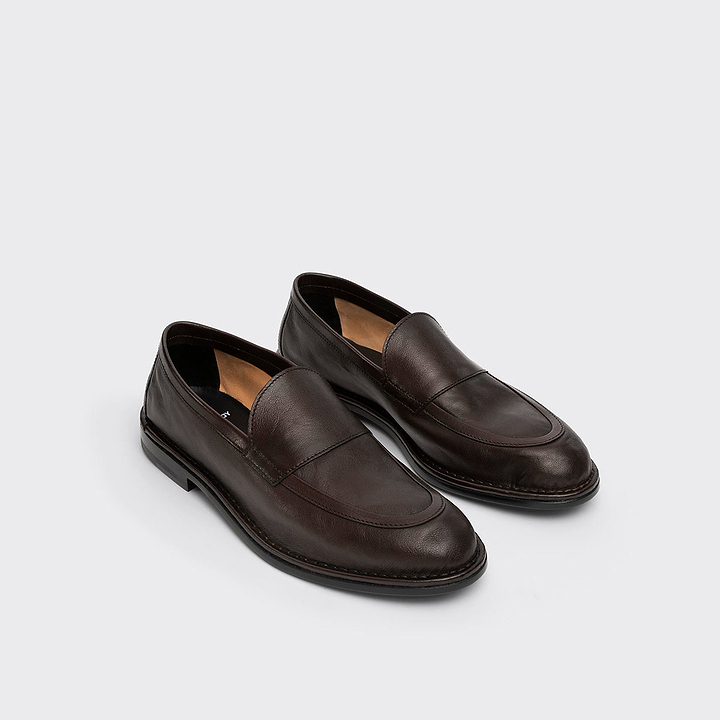 Pierre Hardy NOTO LOAFER, soft loafer in dark brown kangaroo leather, view 3