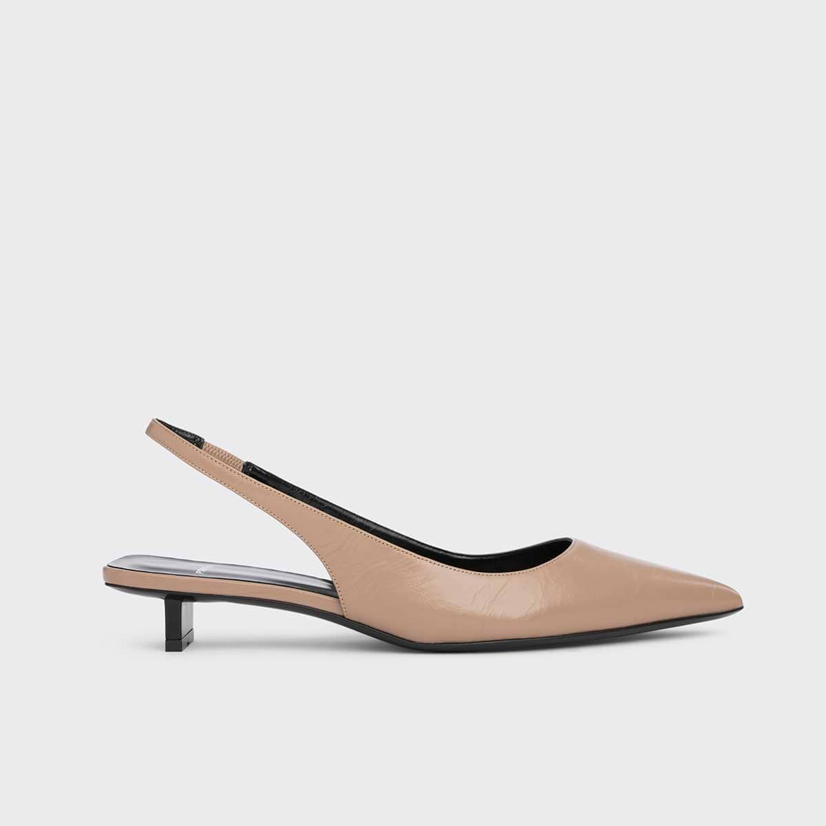 Pierre Hardy STELLA SLINGBACK, beige crinkled calfskin