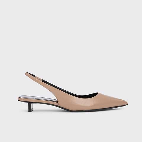 Pierre Hardy STELLA SLINGBACK, beige crinkled calfskin