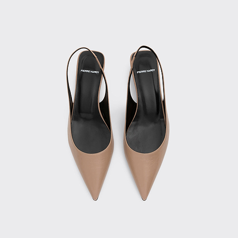 Pierre Hardy STELLA SLINGBACK, beige crinkled calfskin, view 2