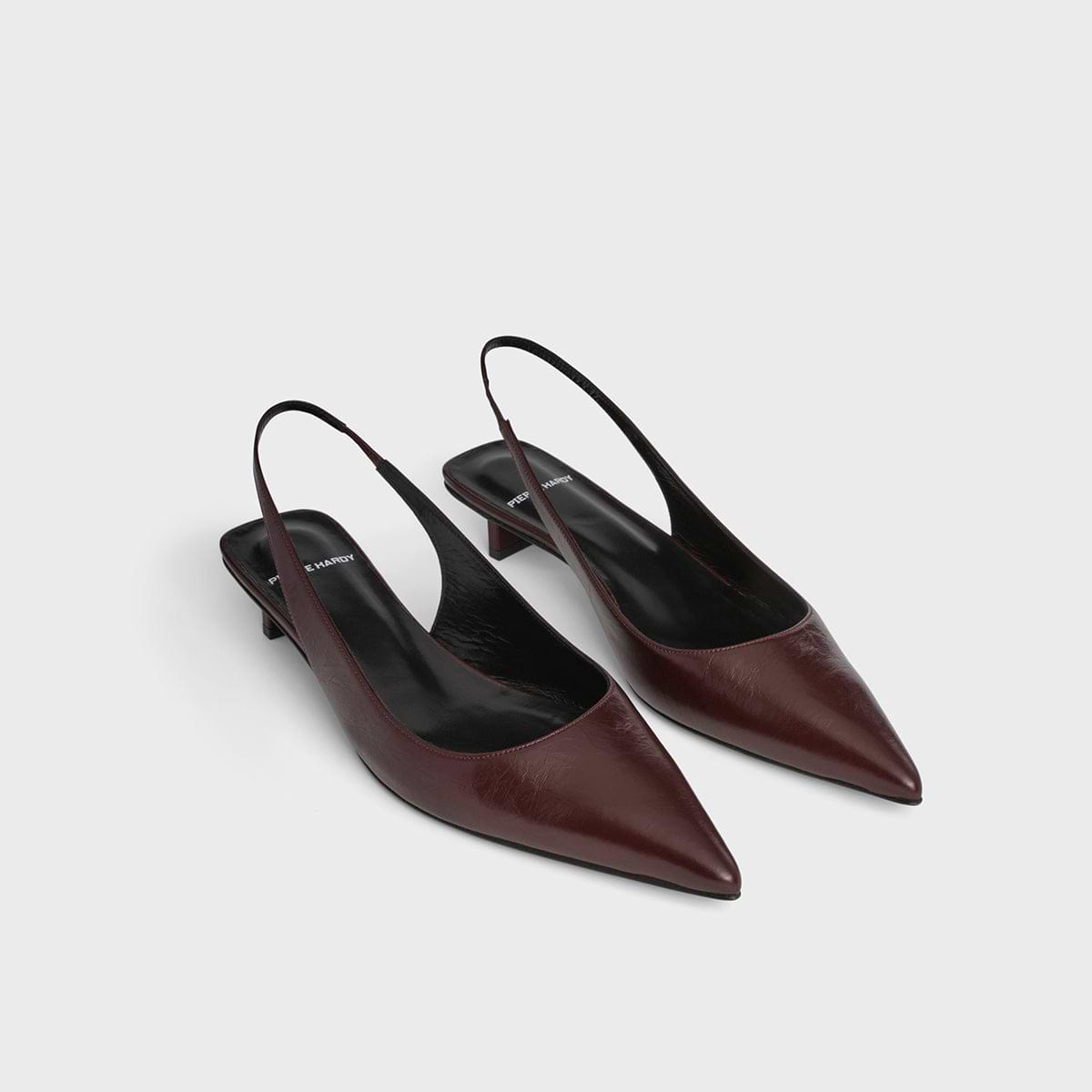 STELLA slingback pumps for women in burgundy leather PIERRE HARDY