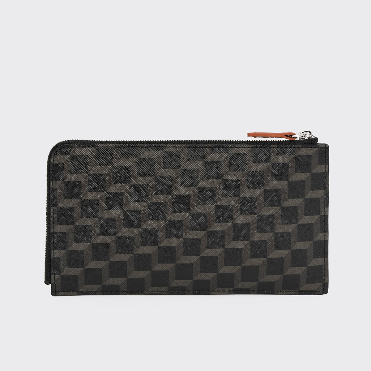 Pierre Hardy PALATINE WALLET, black cube perspective coated canvas and rust calfskin, view 4