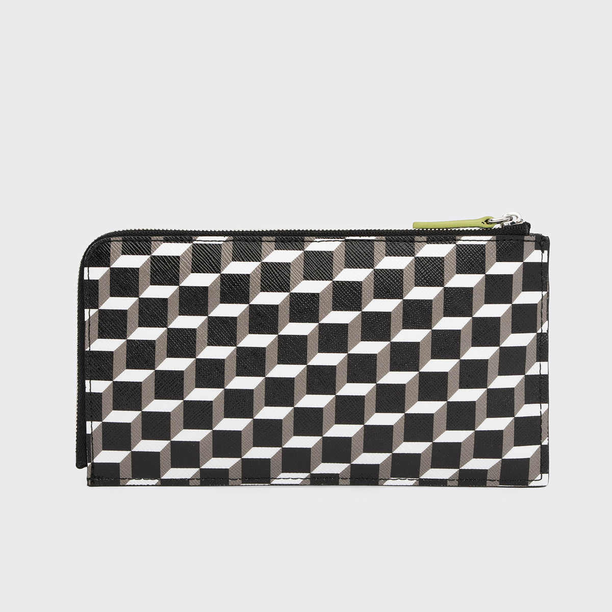 Pierre Hardy PALATINE WALLET, cube perspective coated canvas and lime lambskin, view 4