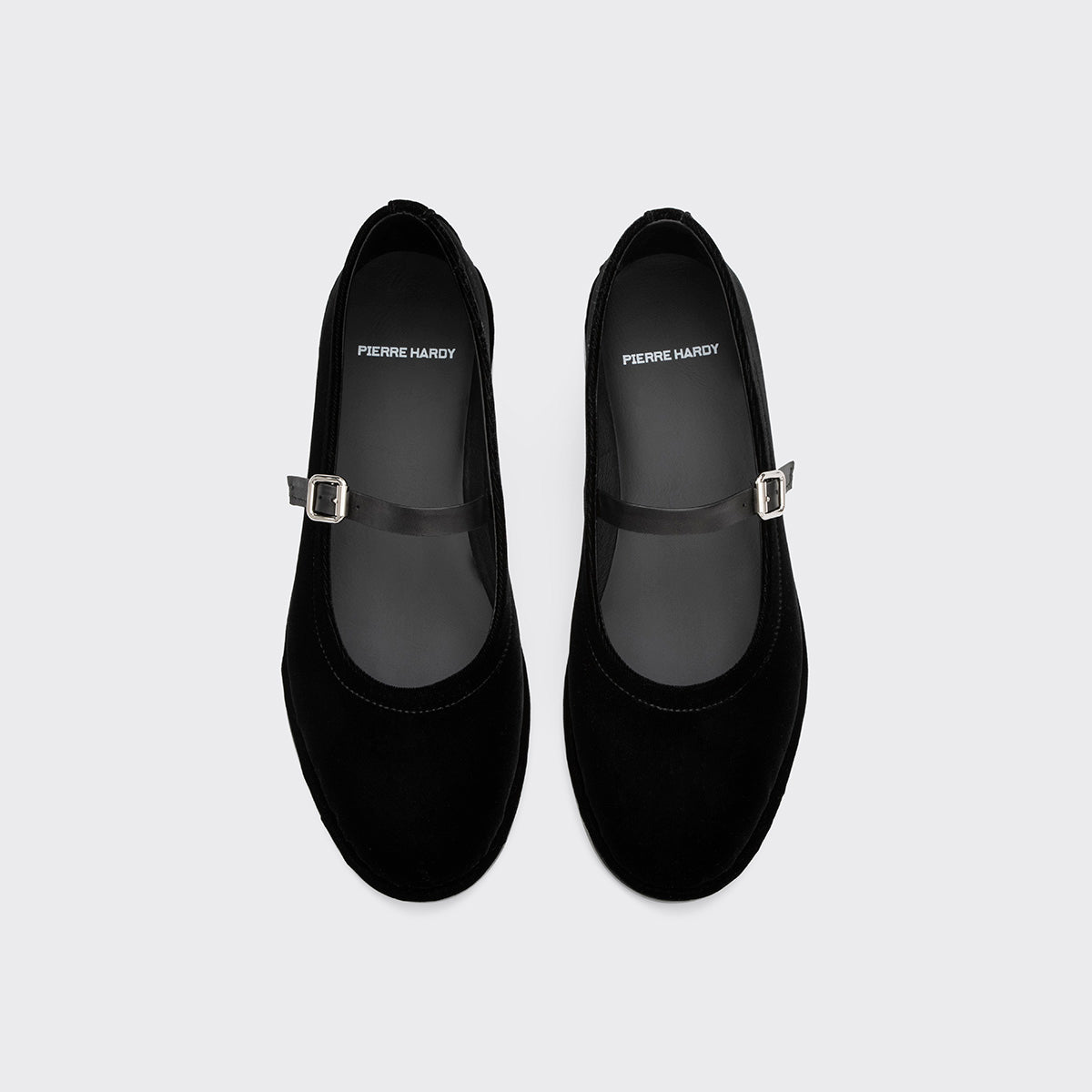 Pierre Hardy TRISH BALLERINA, lambskin and black suede, view 3