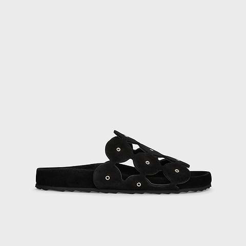 Pierre Hardy BEACH BULLES WITH EYELETS, black suede calfskin