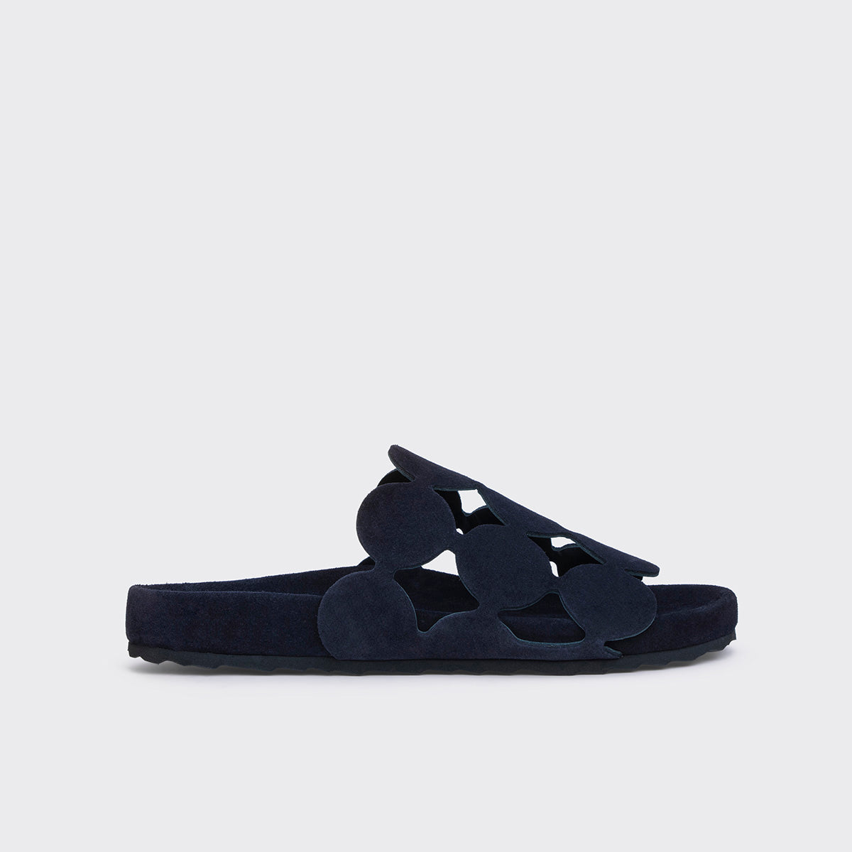 Pierre Hardy BEACH BULLES, navy suede calfskin