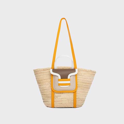Pierre Hardy ALPHA BASKET, camel & off-white lambskin and sun & white calfskin