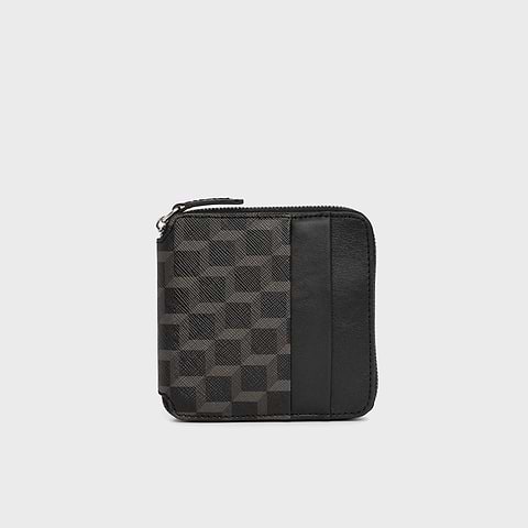 Pierre Hardy HONORÉ WALLET, black cube perspective coated canvas and black calfskin