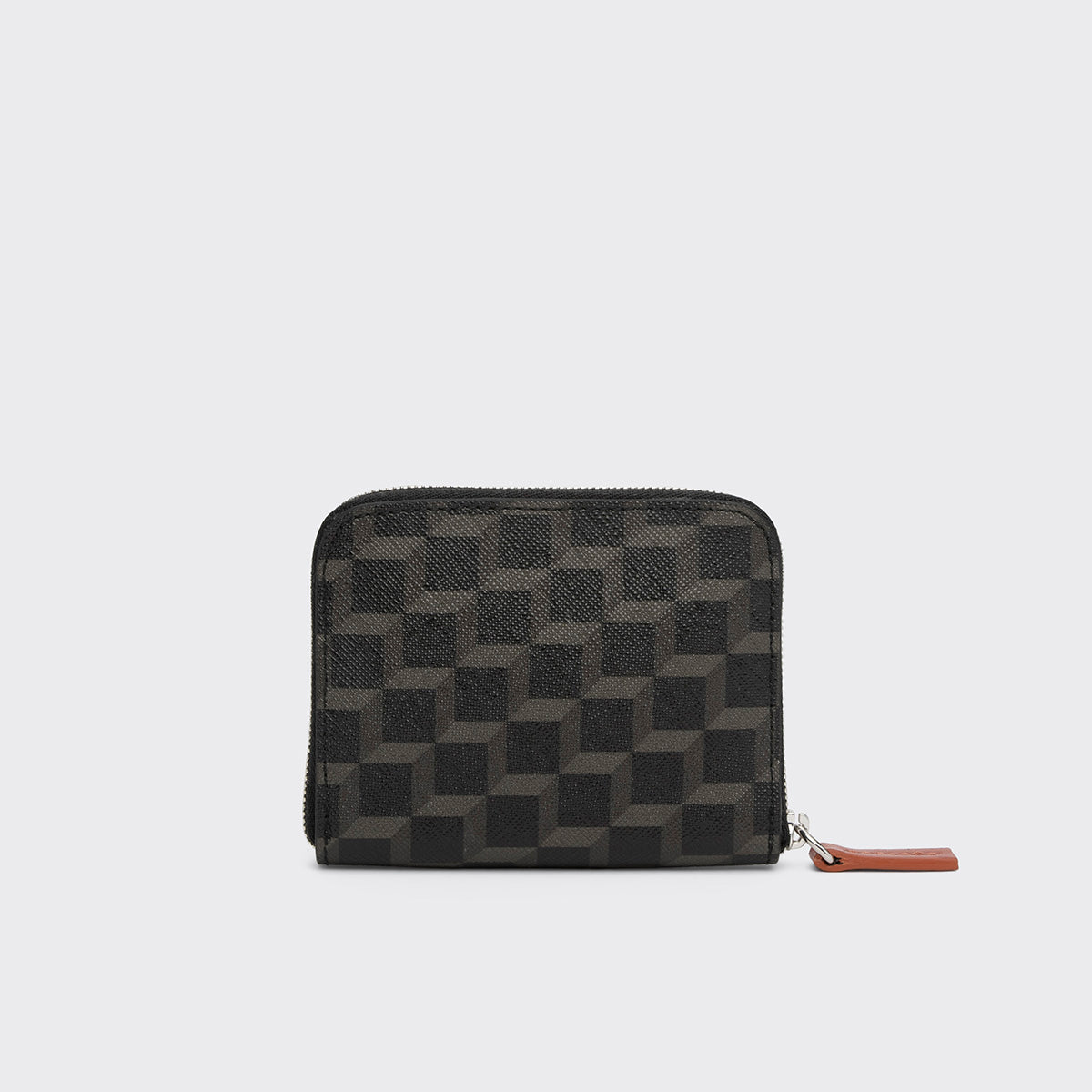 Pierre Hardy GINZA COIN PURSE, black cube perspective coated canvas and rust calfskin, view 3