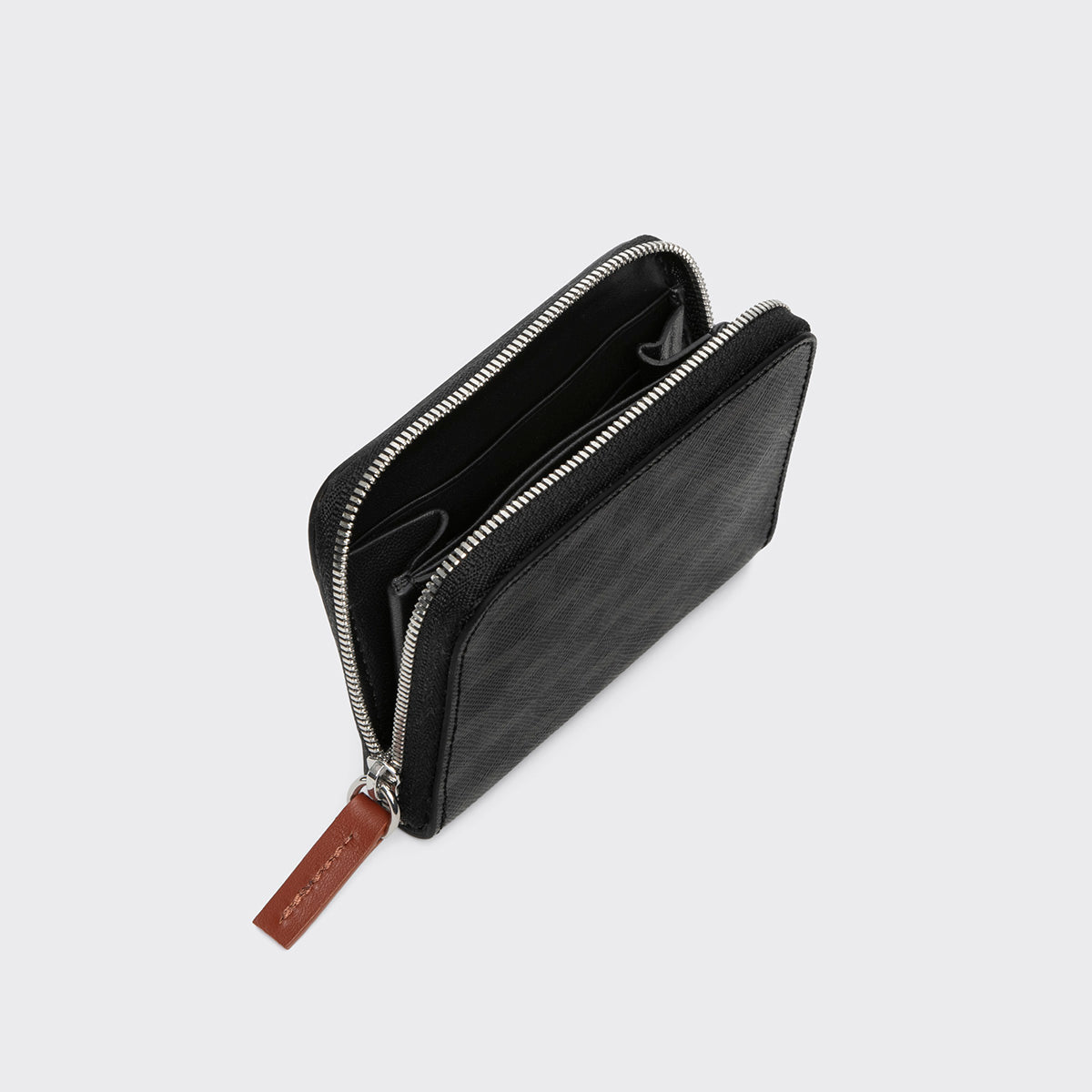 Pierre Hardy GINZA COIN PURSE, black cube perspective coated canvas and rust calfskin, view 2