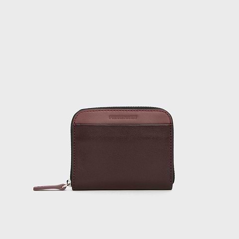 Pierre Hardy GINZA COIN PURSE, burgundy & rosewood calfskin
