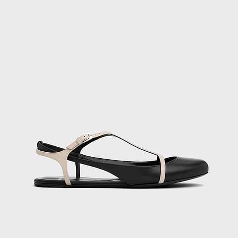 Pierre Hardy RIO BALLET FLAT, black and off-white calfskin