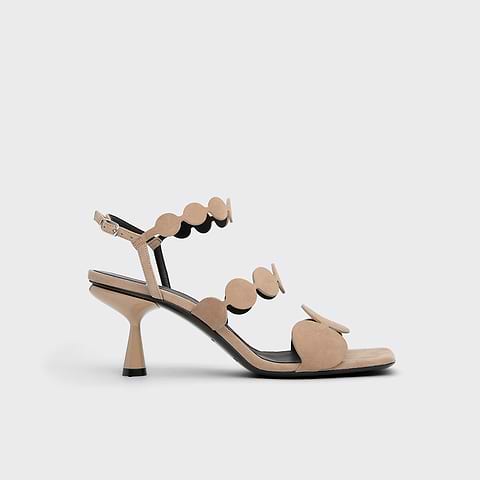 Pierre Hardy MULTI BULLE LAVA HEELED SANDAL, sand suede kidskin