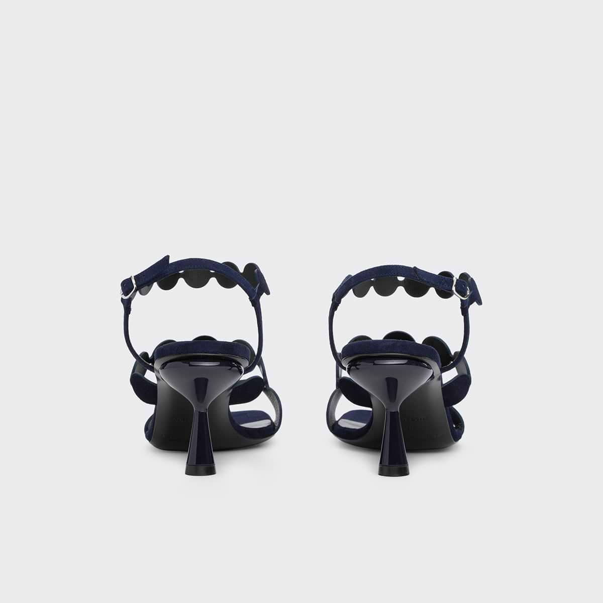 Pierre Hardy MULTI BULLE LAVA HEELED SANDAL, navy suede kidskin, view 4
