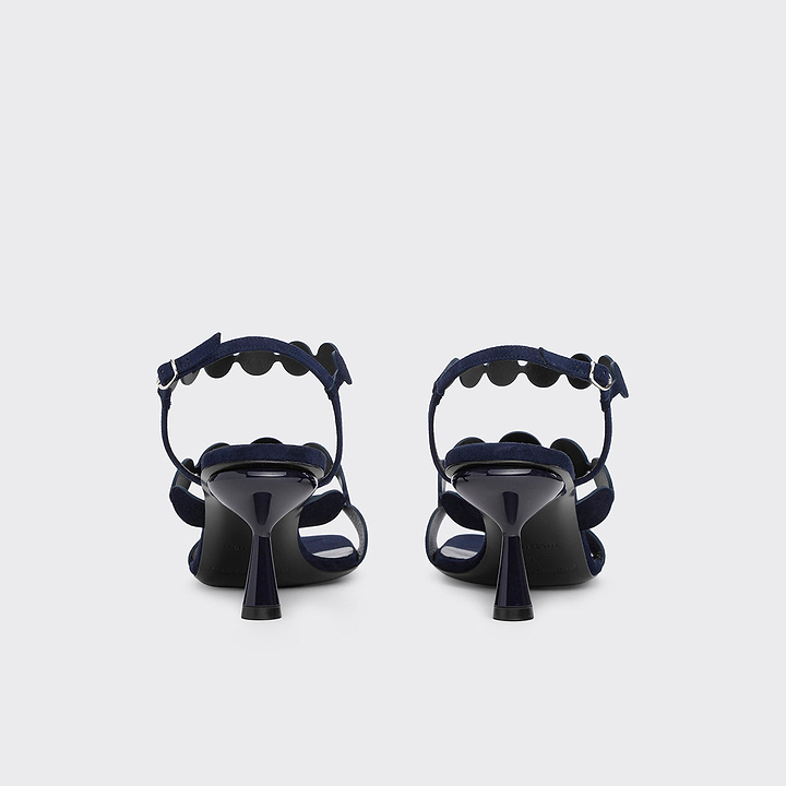 Pierre Hardy MULTI BULLE LAVA HEELED SANDAL, navy suede kidskin, view 4