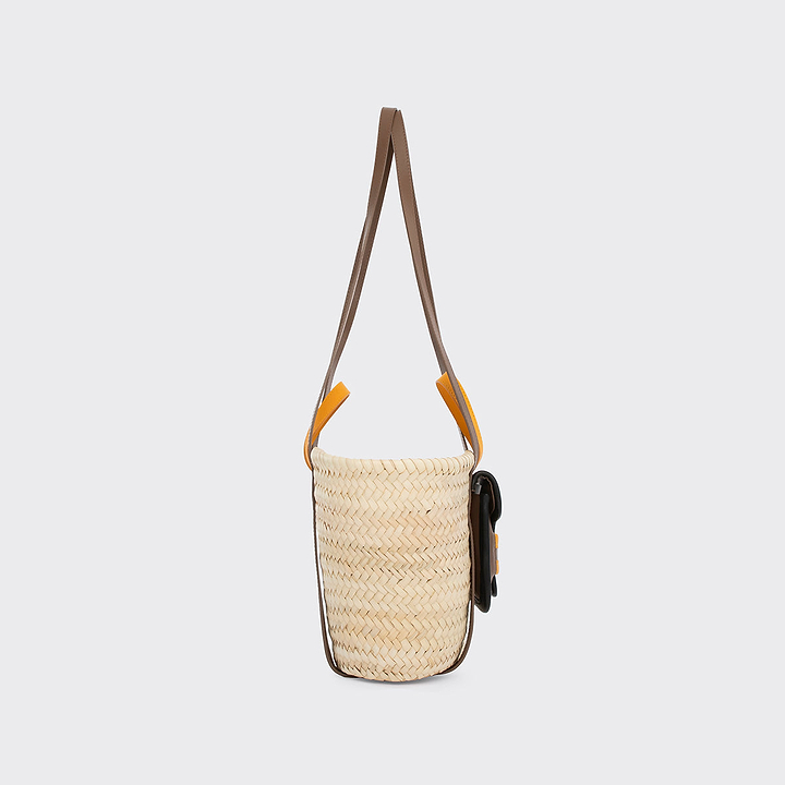 Pierre Hardy ALPHA MINI BASKET, camel & black lambskin and sun calfskin, view 3