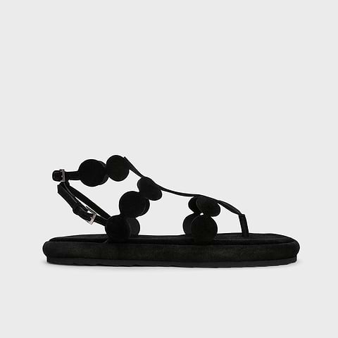 Pierre Hardy ANTIC BULLES SANDAL, black suede calfskin