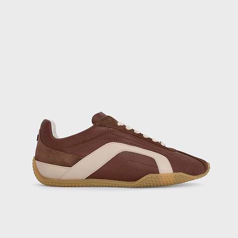 Pierre Hardy JUMP SNEAKERS, brown & off-white calfskin and brown suede calfskin