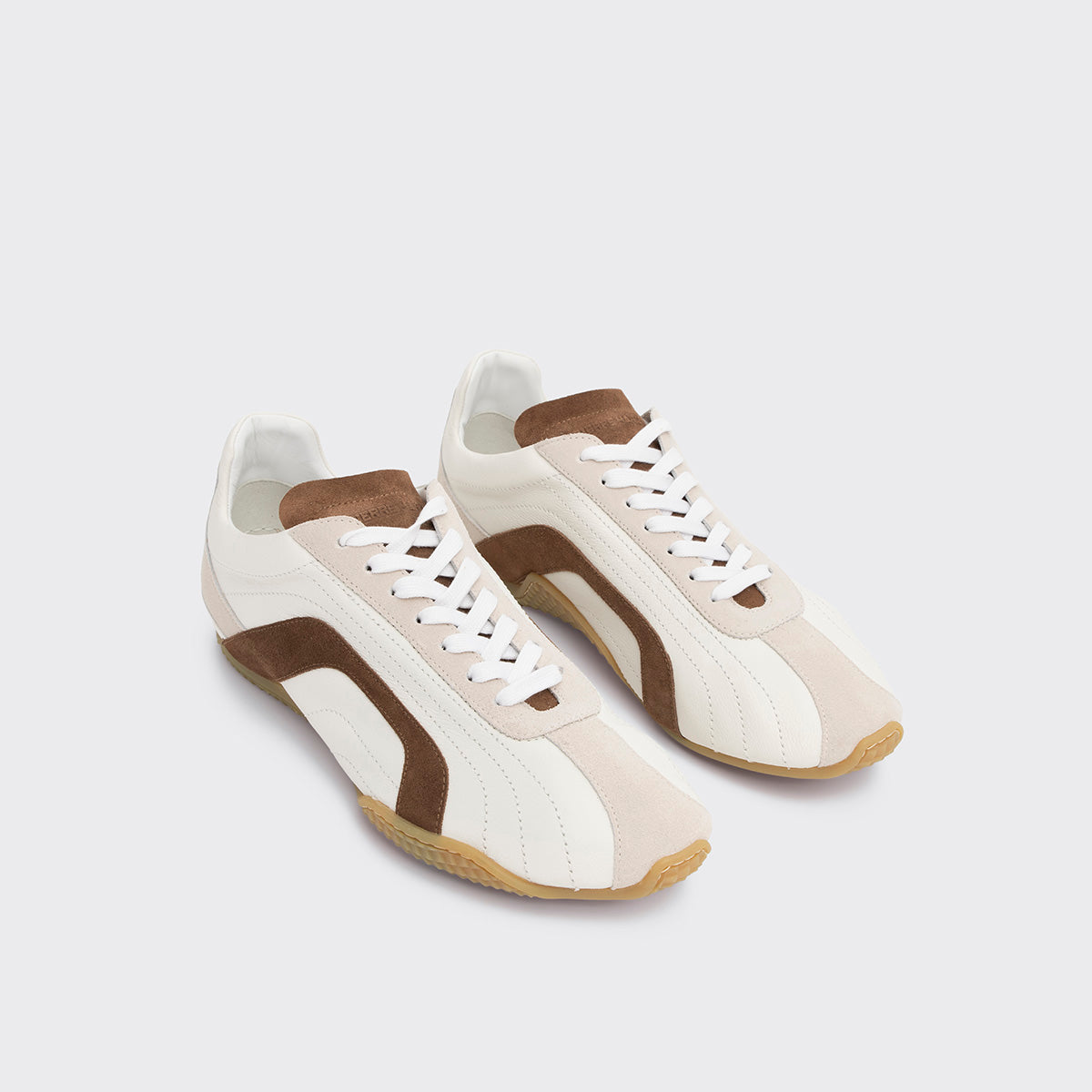 Pierre Hardy JUMP SNEAKERS, white calfskin and brown and off-white suede calfskin, view 5