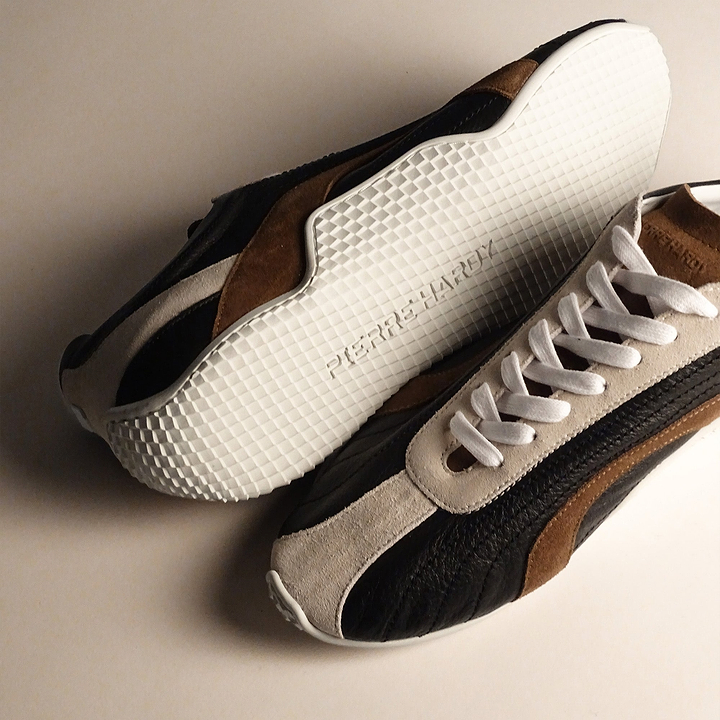 Pierre Hardy JUMP SNEAKERS, black calfskin and brown and off-white suede calfskin, view 6