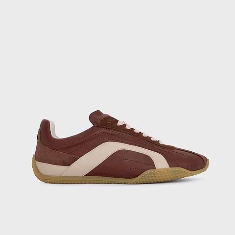 Pierre Hardy JUMP SNEAKERS, brown & off-white calfskin and brown suede calfskin