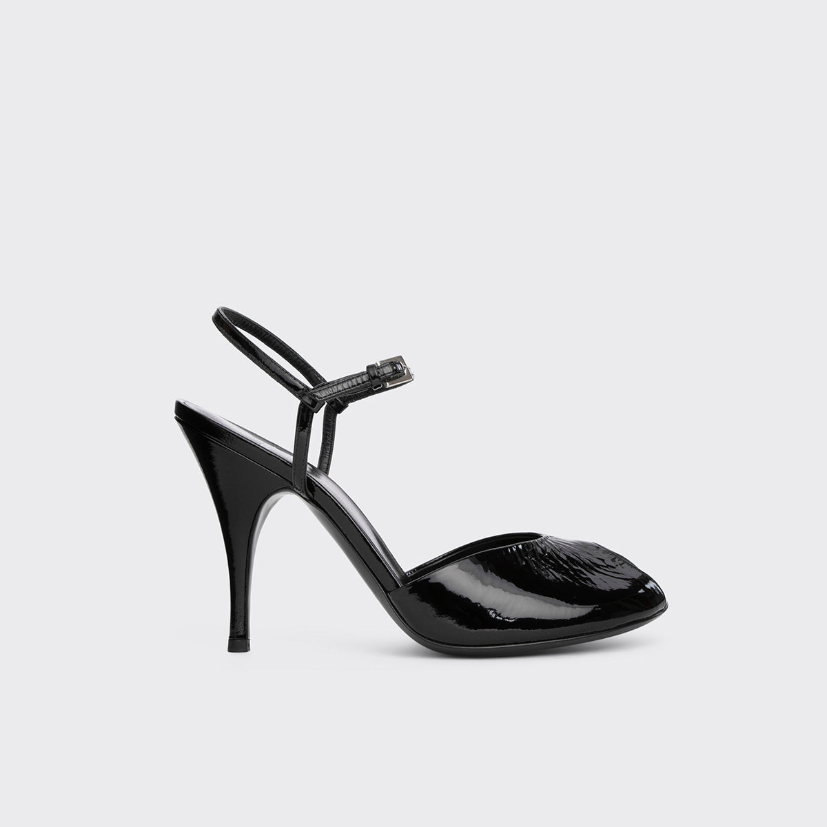 Pierre Hardy GILDA HEELED SANDAL, black patent kidskin