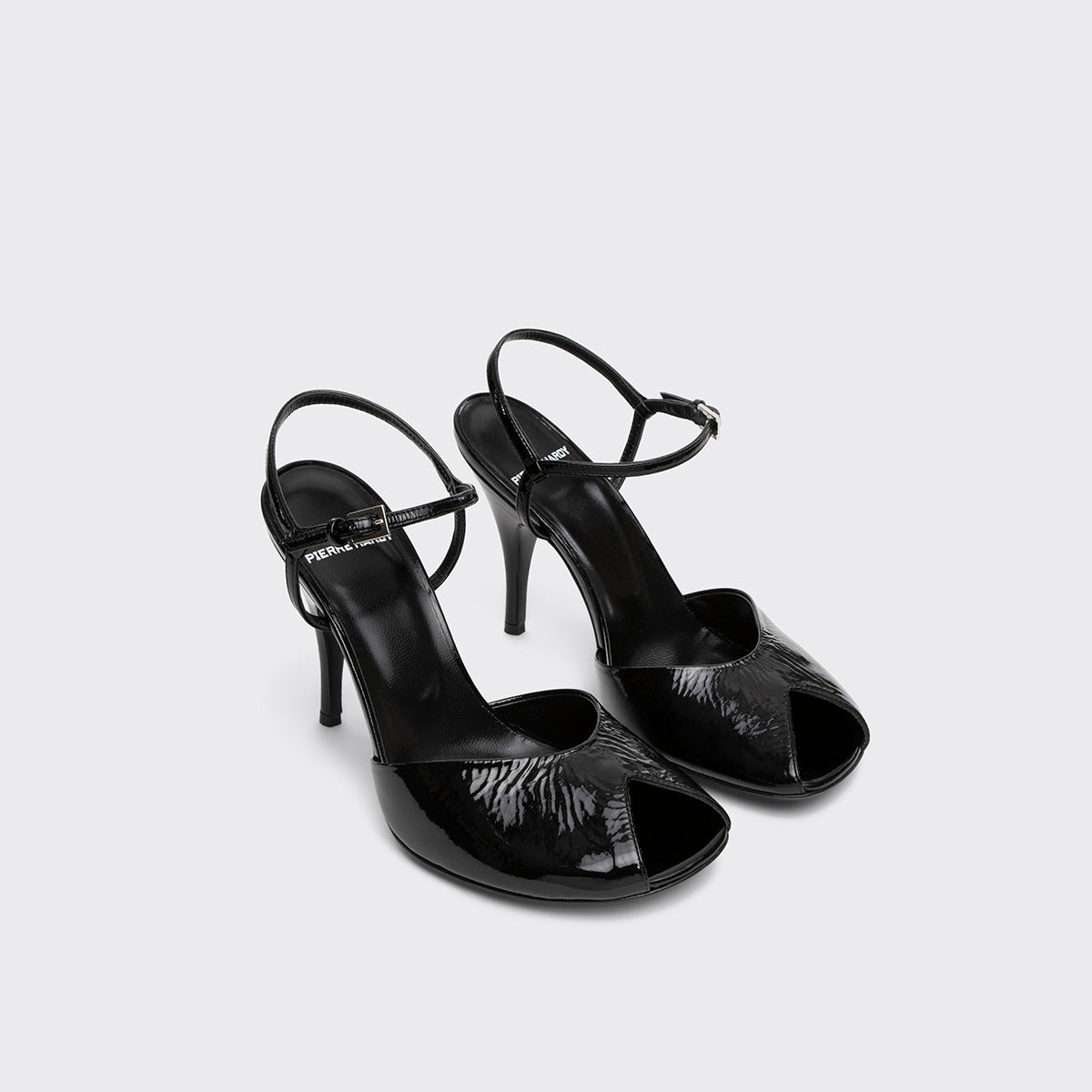 Pierre Hardy GILDA HEELED SANDAL, black patent kidskin, view 6