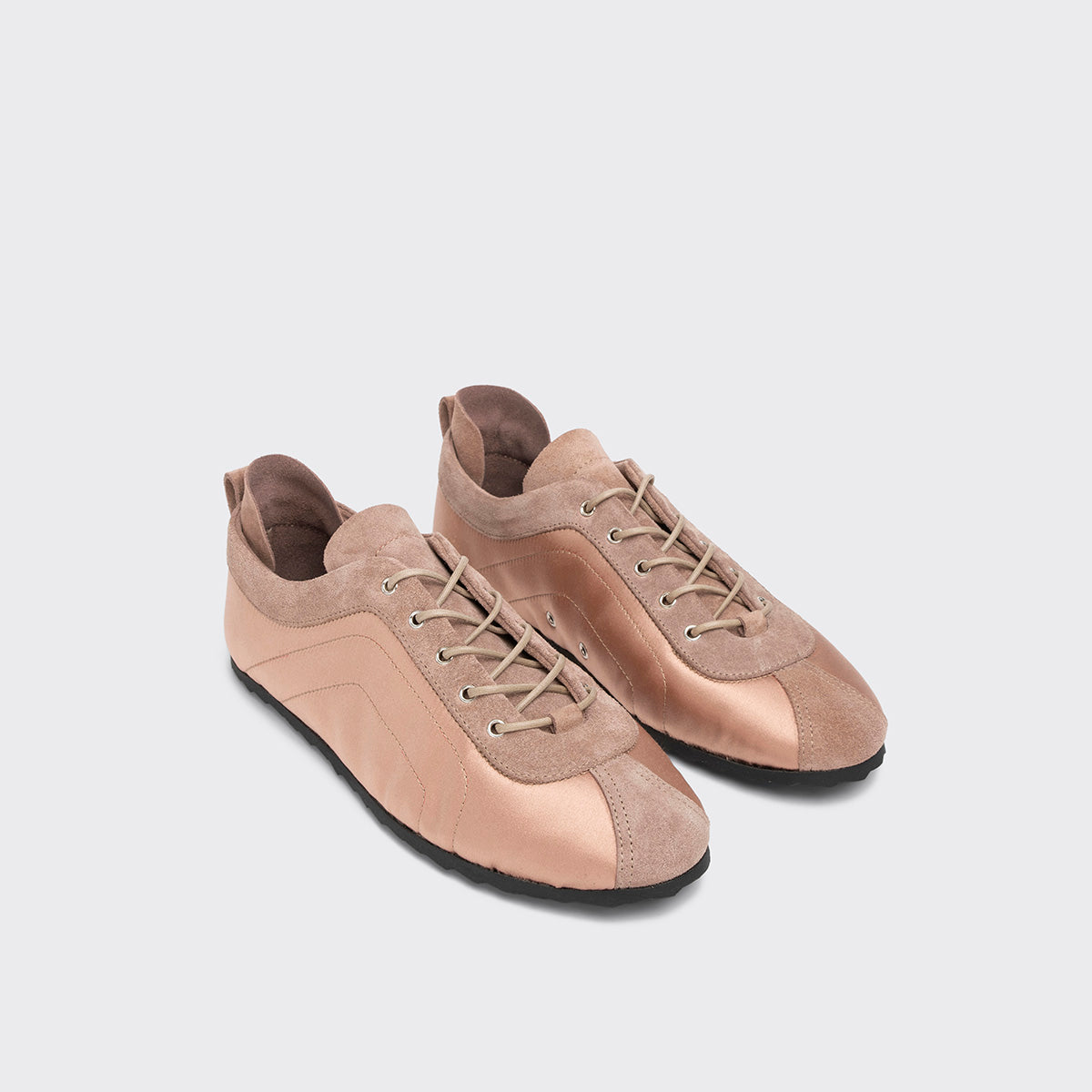 Pierre Hardy ISA SNEAKERS, suede calfskin and powder pink satin, view 5