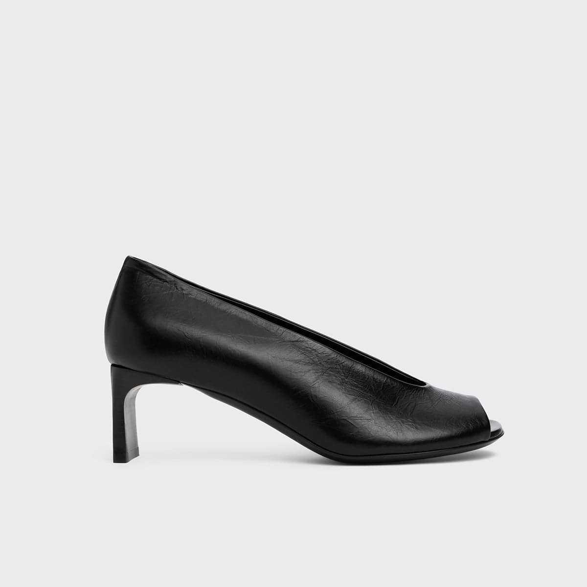 Pierre Hardy KAREN PUMP PEEP TOE, black crinkled calfskin, view 8