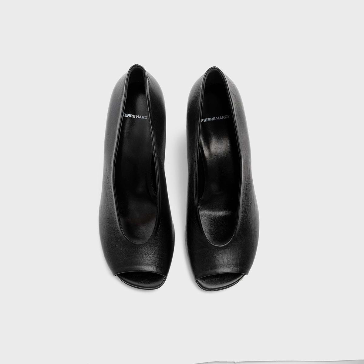 Pierre Hardy KAREN PUMP PEEP TOE, black crinkled calfskin, view 3