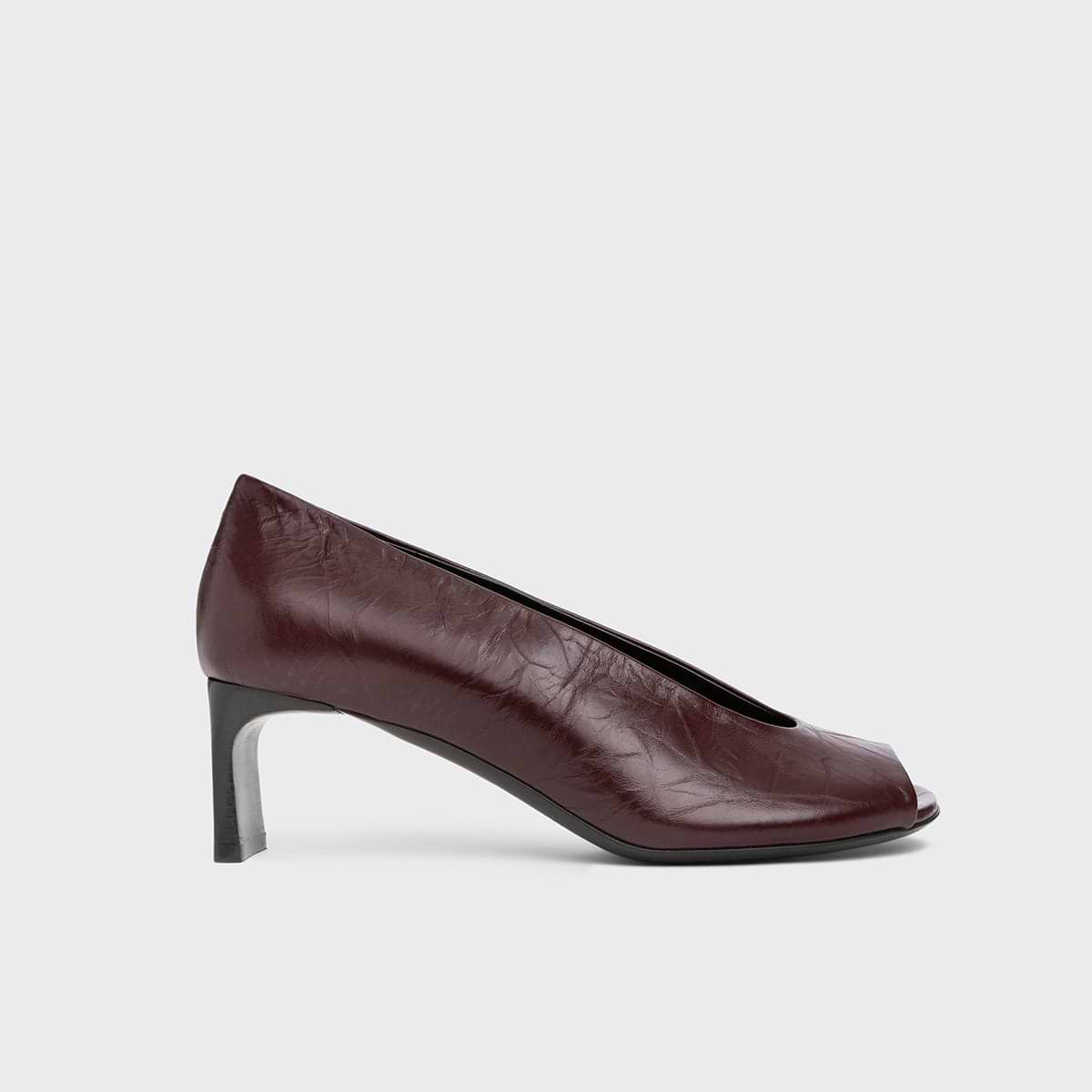 Pierre Hardy KAREN PUMP PEEP TOE, burgundy crinkled calfskin, view 8