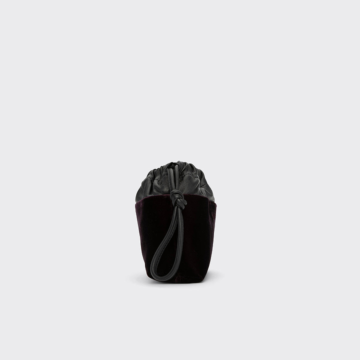 Pierre Hardy MINI TWIN CLUTCH, plum suede and black lambskin, view 6