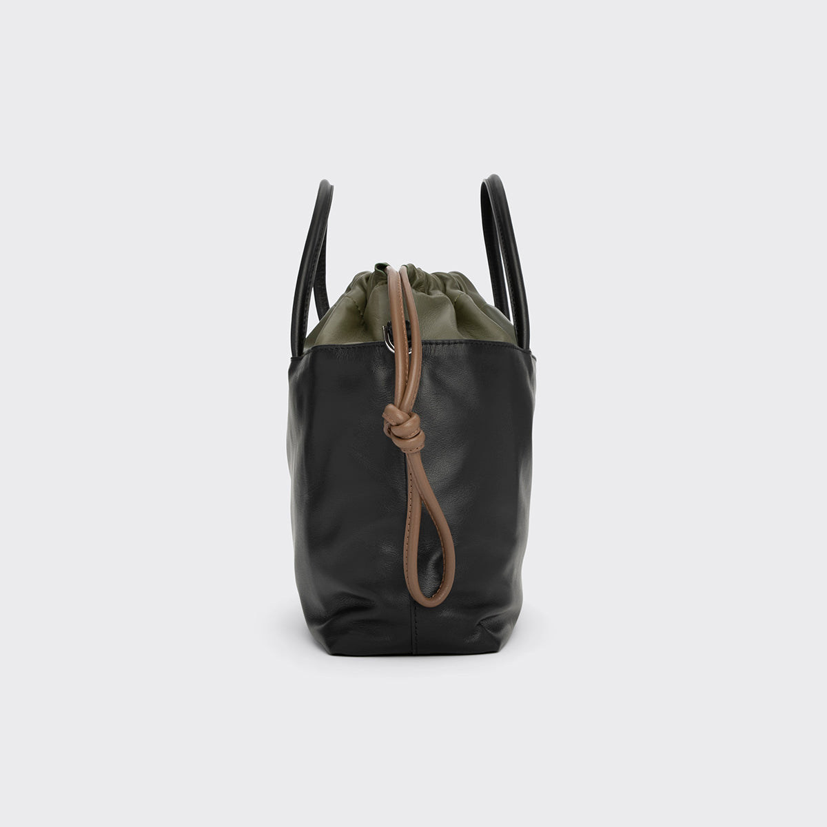 Pierre Hardy TWIN BAG, black calfskin and khaki lambskin, view 4