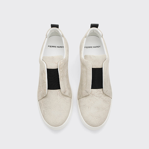 Pierre Hardy SLIDER SNEAKERS, greige calfskin, view 2