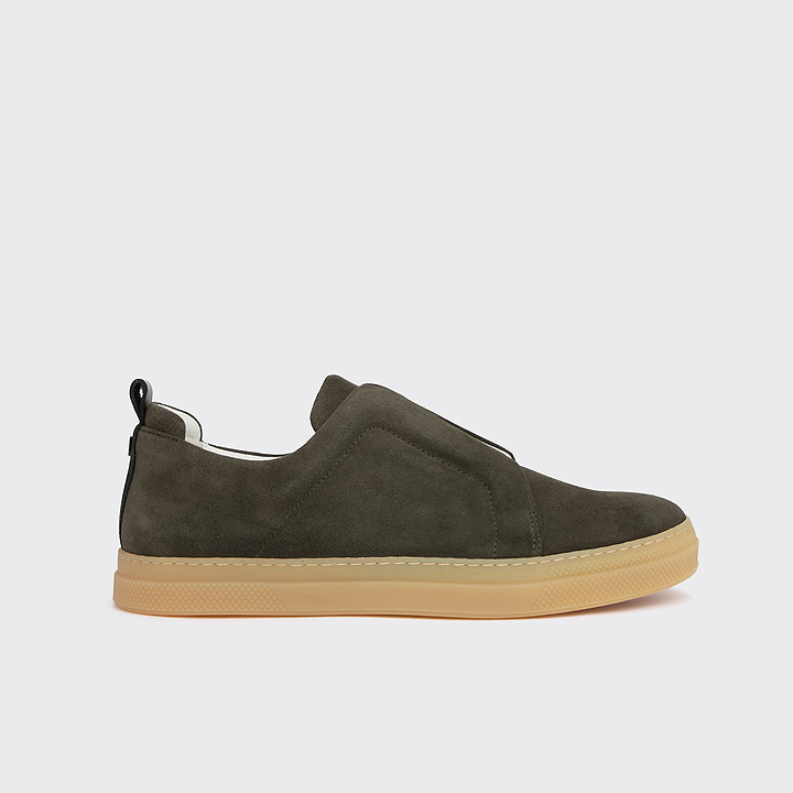 Pierre Hardy SLIDER SNEAKERS, khaki suede calfskin
