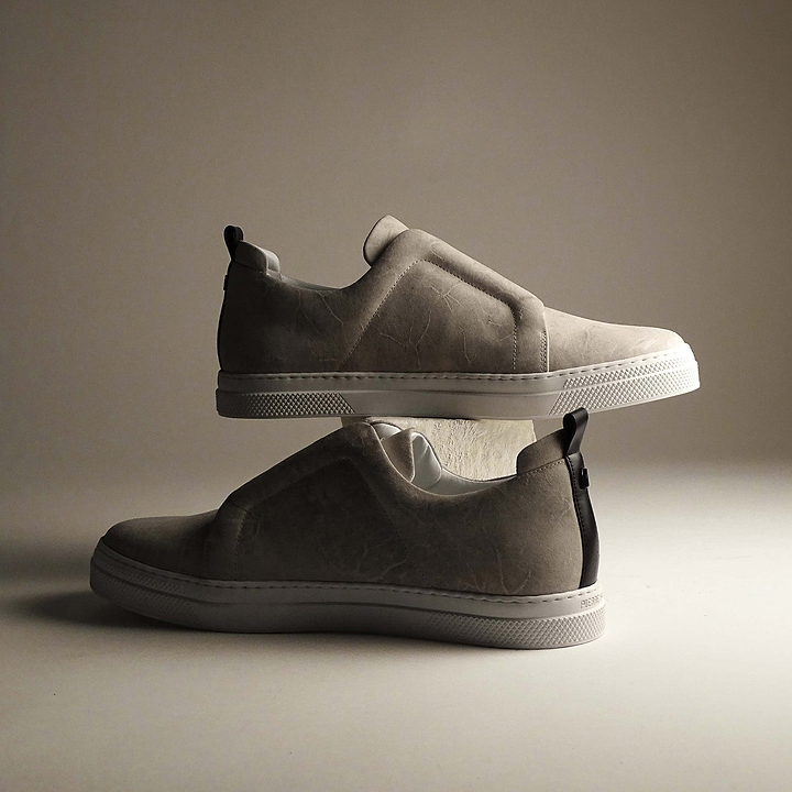 Pierre Hardy SLIDER SNEAKERS, greige calfskin, view 6