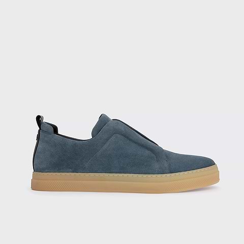 Pierre Hardy SLIDER SNEAKERS, denim blue suede calfskin and black calfskin