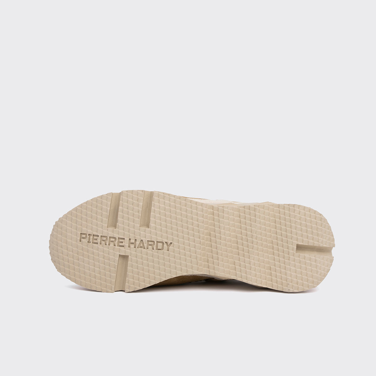 Pierre Hardy TREK COMET SNEAKERS, sand nylon canvas, beige and off-white suede calfskin and white calfskin, view 4