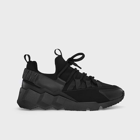 Pierre Hardy TREK COMET SNEAKERS, black neoprene and calfskin