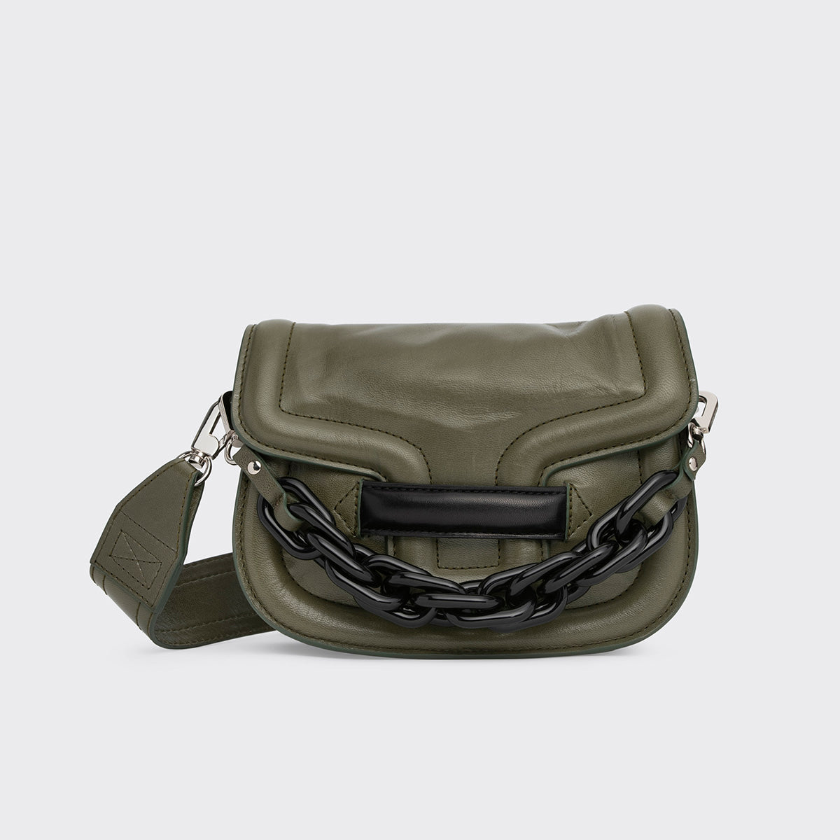 Pierre Hardy MINI ALPHAVILLE BAG, khaki and black kidskin