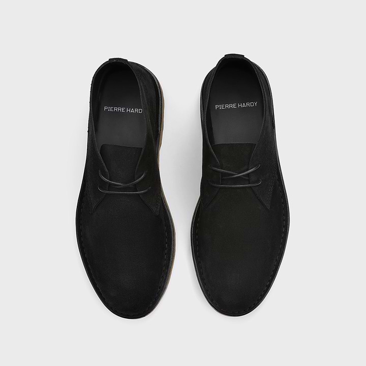 Antoine Desert Boots - Black - Suede - 3 cm Heel - For Men - Pierre Hardy Antoine Desert Boots - Black - Suede - 3 cm Heel - For Men - Pierre Hardy