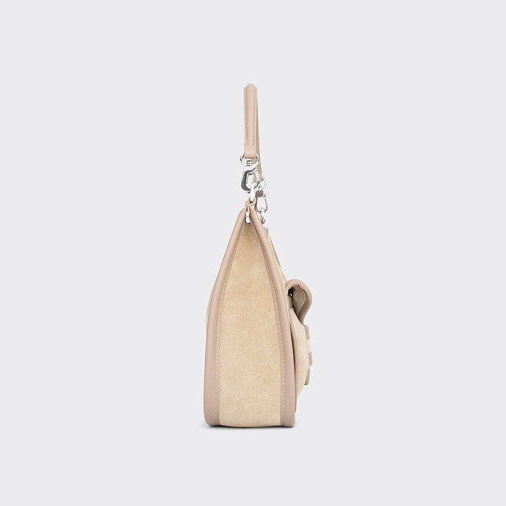Pierre Hardy ALPHA DAY BAG, beige suede calfskin and calfskin, view 3