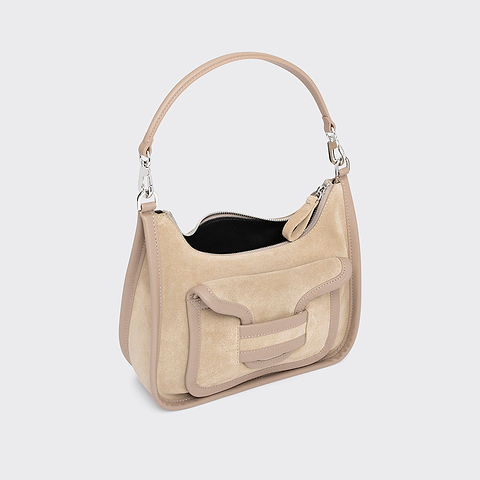 Pierre Hardy ALPHA DAY BAG, beige suede calfskin and calfskin, view 2