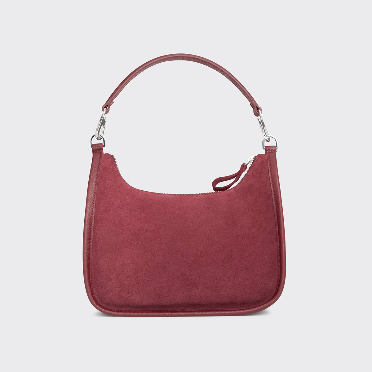 Pierre Hardy ALPHA DAY BAG, burgundy suede calfskin and grained calfskin, view 7