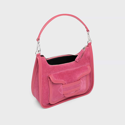 Pierre Hardy ALPHA DAY BAG, pink suede calfskin and calfskin, view 2