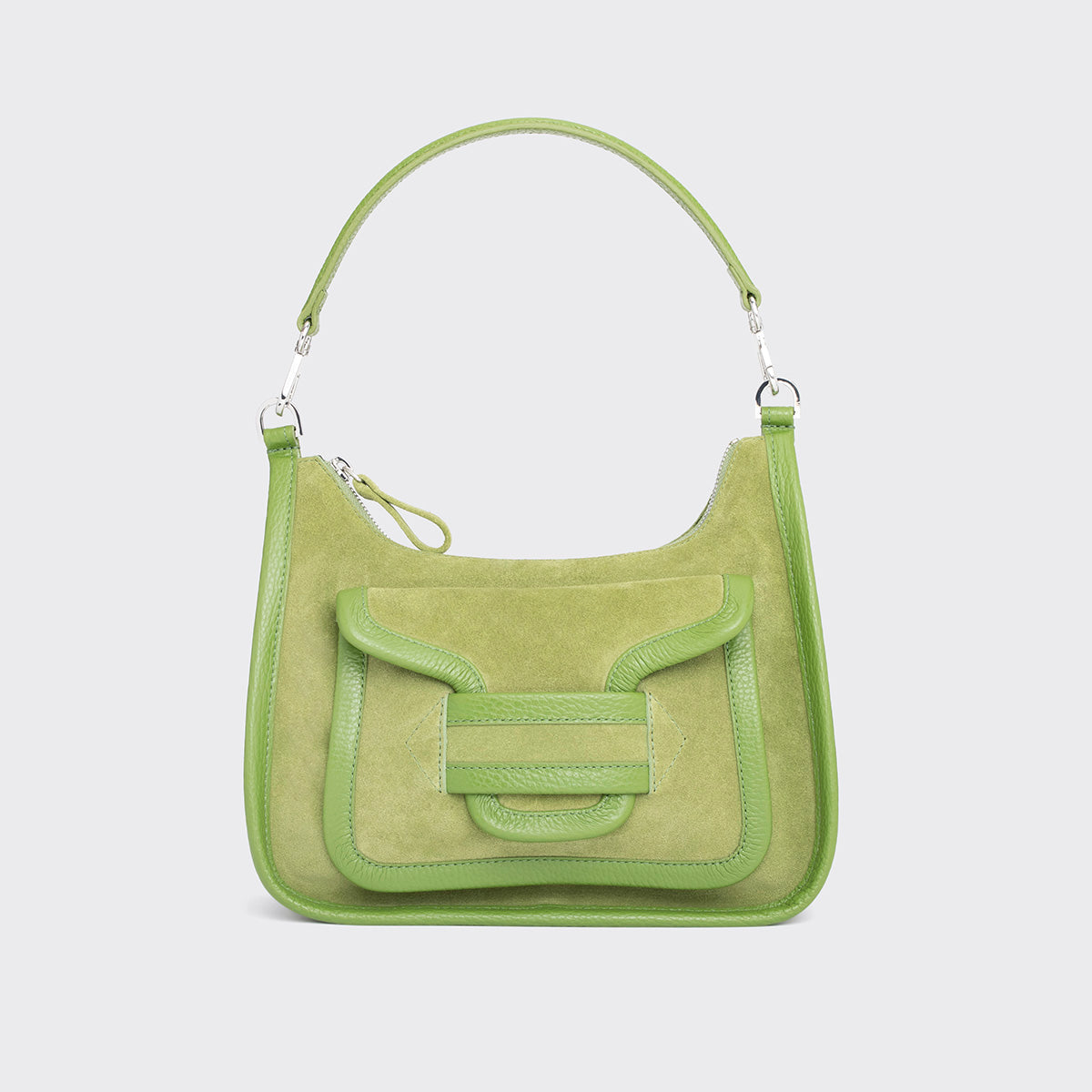 Pierre Hardy ALPHA DAY BAG, green suede calfskin and grained calfskin, view 6